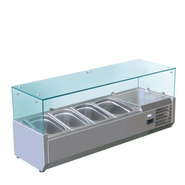 Cold Zone Refrigerated Topping Rail with Glass Guard CZ TR-63XG