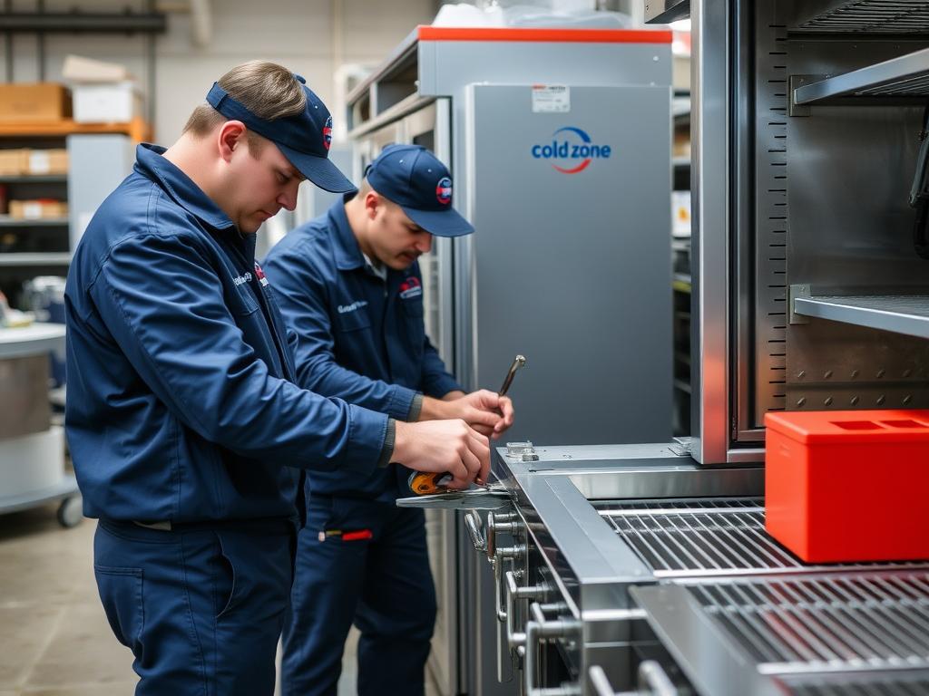 Cold Zone team of experts working on commercial kitchen equipment