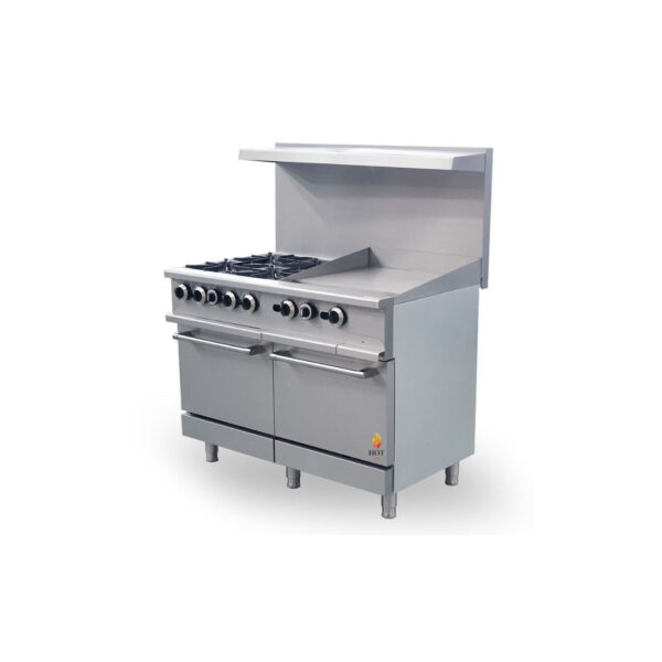 Hot Zone Gas Range with Built-In Convection Oven 48"w/24" HZ CR48-24MG