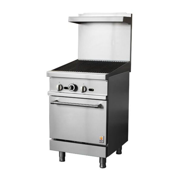 Hot Zone Gas Range with Built-In Convection Oven 24"w/24"Charbroiler top HZ CR24-24CB