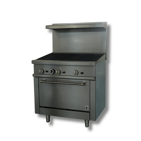 Hot Zone Gas Range 36"w/36"Charbroiler top HZ R36-36CB