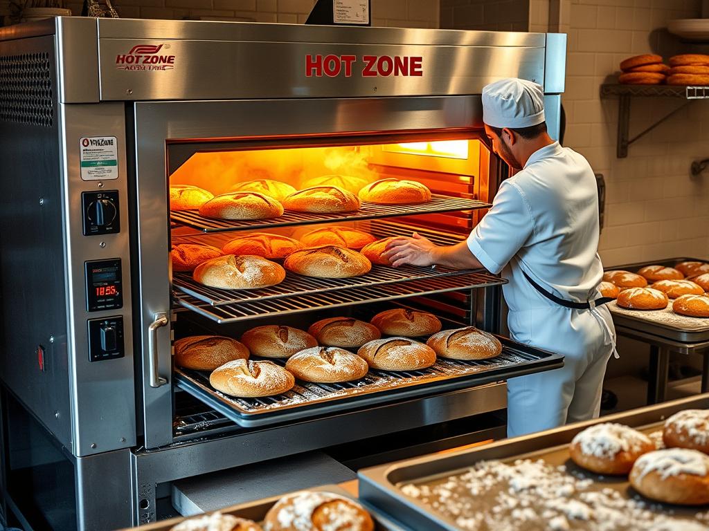 Hot Zone deck oven producing artisan bread in bakery