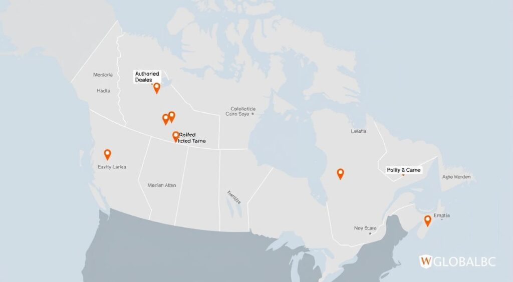 Map of Authorized Dealers across Canada