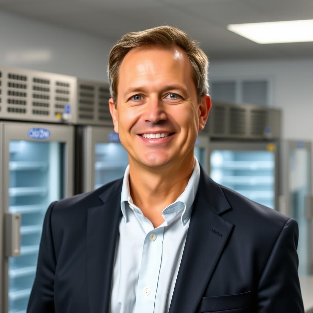 Portrait of Food Service Director Jean from Montreal school using Cold Zone equipment